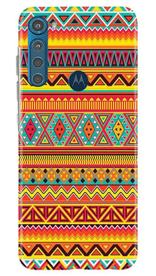 Zigzag line pattern Mobile Back Case for Moto One Fusion Plus (Design - 4)