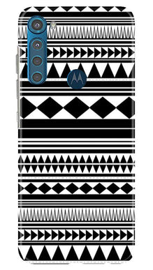 Black white Pattern Mobile Back Case for Moto One Fusion Plus (Design - 5)
