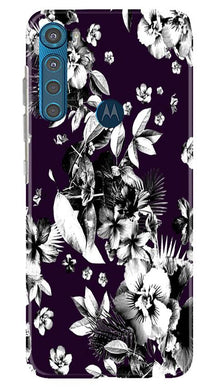 white flowers Mobile Back Case for Moto One Fusion Plus (Design - 7)