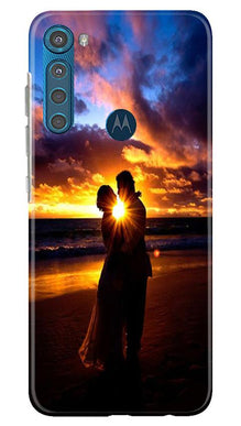 Couple Sea shore Mobile Back Case for Moto One Fusion Plus (Design - 13)