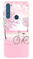 Pink Flowers Cycle Case for Moto One Fusion Plus  (Design - 102)