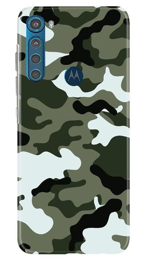 Army Camouflage Case for Moto One Fusion Plus  (Design - 108)