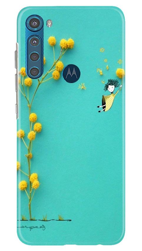 Flowers Girl Case for Moto One Fusion Plus (Design No. 216)