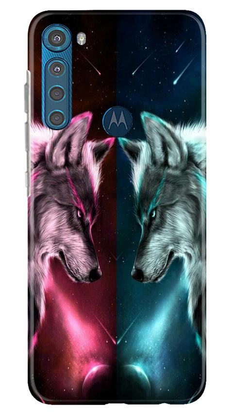 Wolf fight Case for Moto One Fusion Plus (Design No. 221)