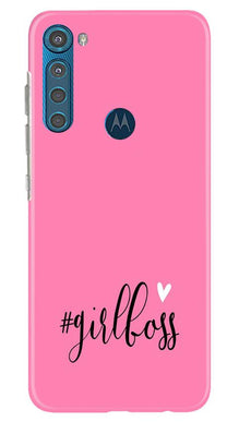 Girl Boss Pink Mobile Back Case for Moto One Fusion Plus (Design - 269)