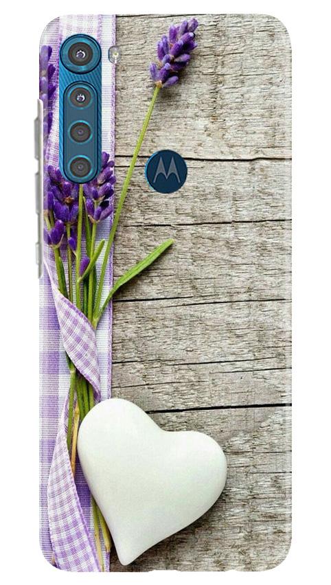 White Heart Case for Moto One Fusion Plus (Design No. 298)