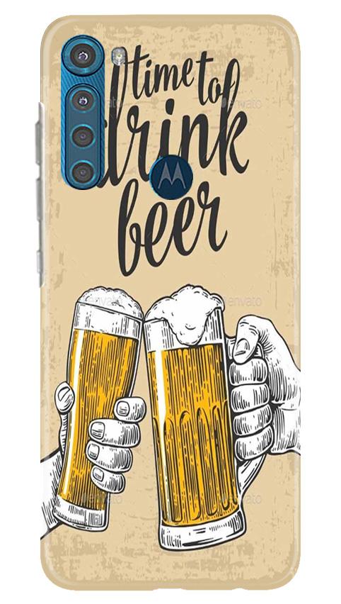 Drink Beer Mobile Back Case for Moto One Fusion Plus (Design - 328)