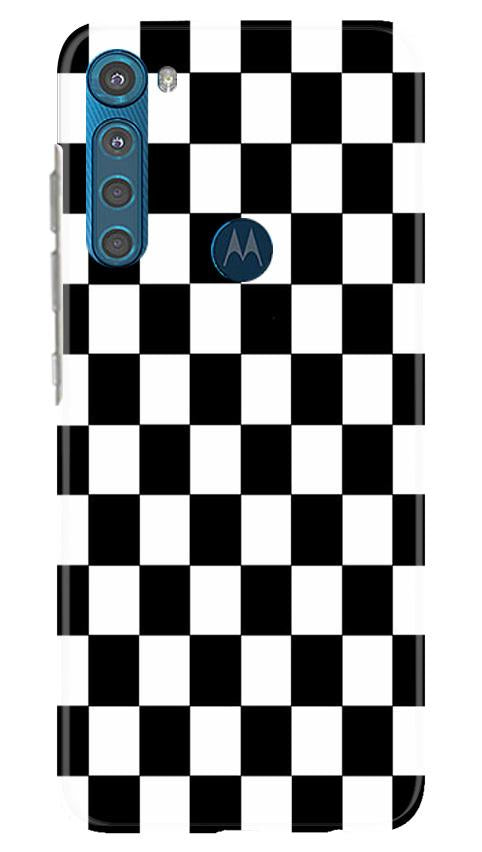 Black White Boxes Mobile Back Case for Moto One Fusion Plus (Design - 372)