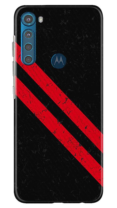 Black Red Pattern Mobile Back Case for Moto One Fusion Plus (Design - 373)