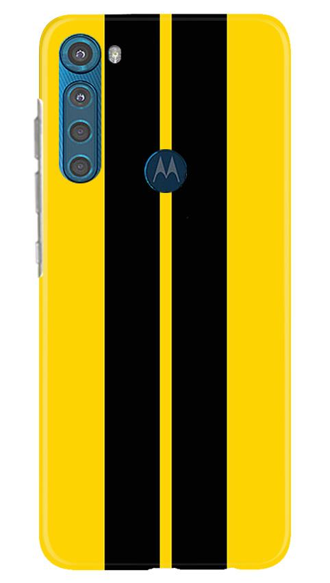 Black Yellow Pattern Mobile Back Case for Moto One Fusion Plus (Design - 377)