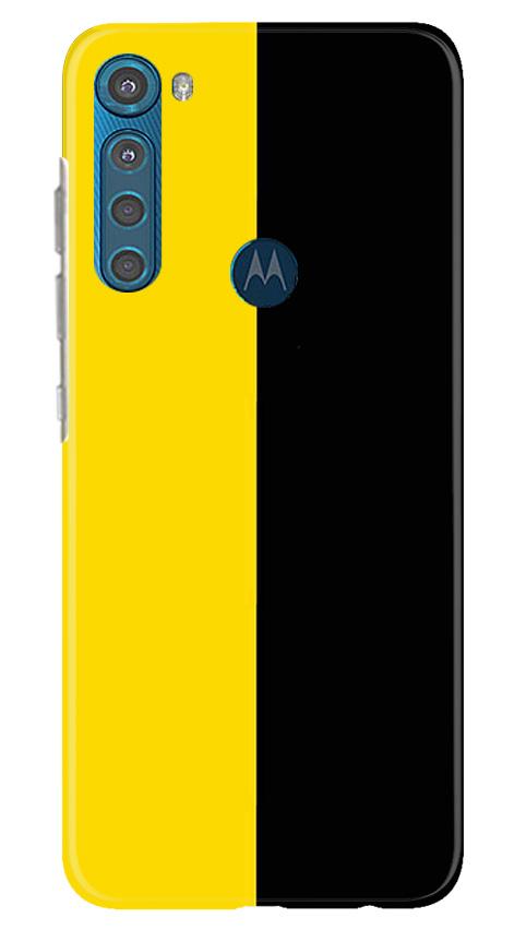 Black Yellow Pattern Mobile Back Case for Moto One Fusion Plus (Design - 397)
