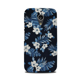 White flowers Blue Background2 Case for Moto G2