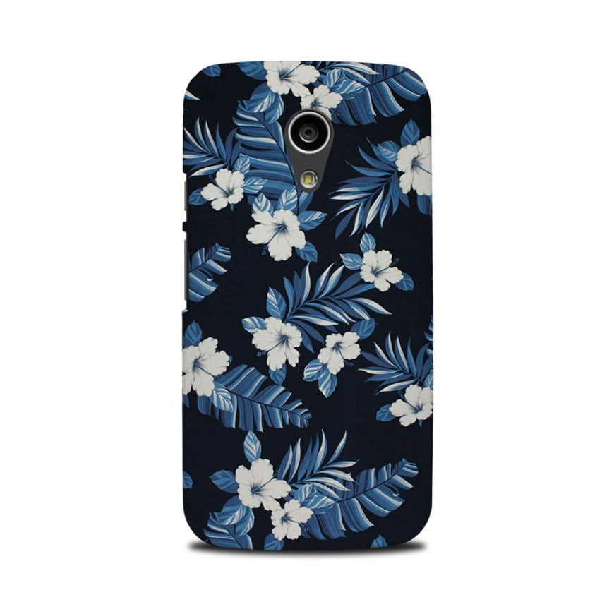 White flowers Blue Background2 Case for Moto G2