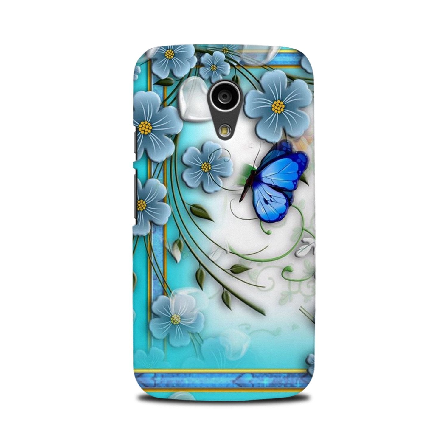 Blue Butterfly Case for Moto G2