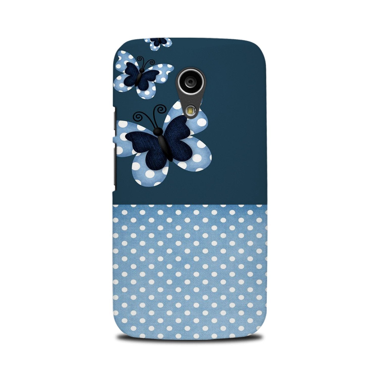 White dots Butterfly Case for Moto G2
