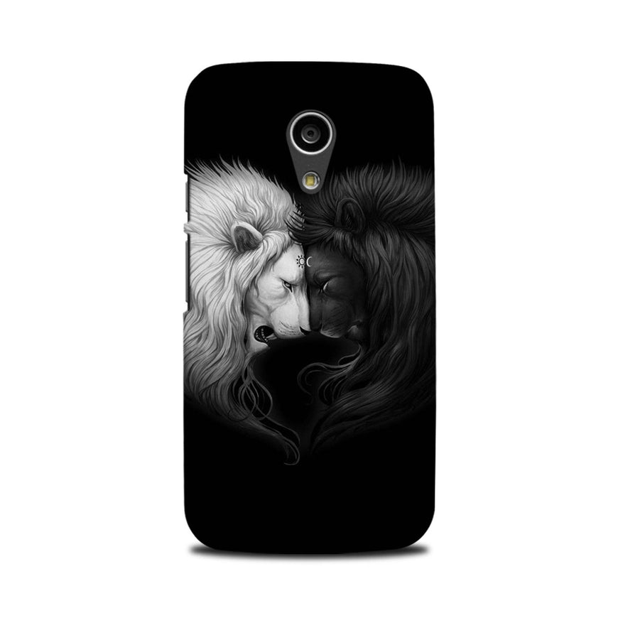 Dark White Lion Case for Moto G2  (Design - 140)