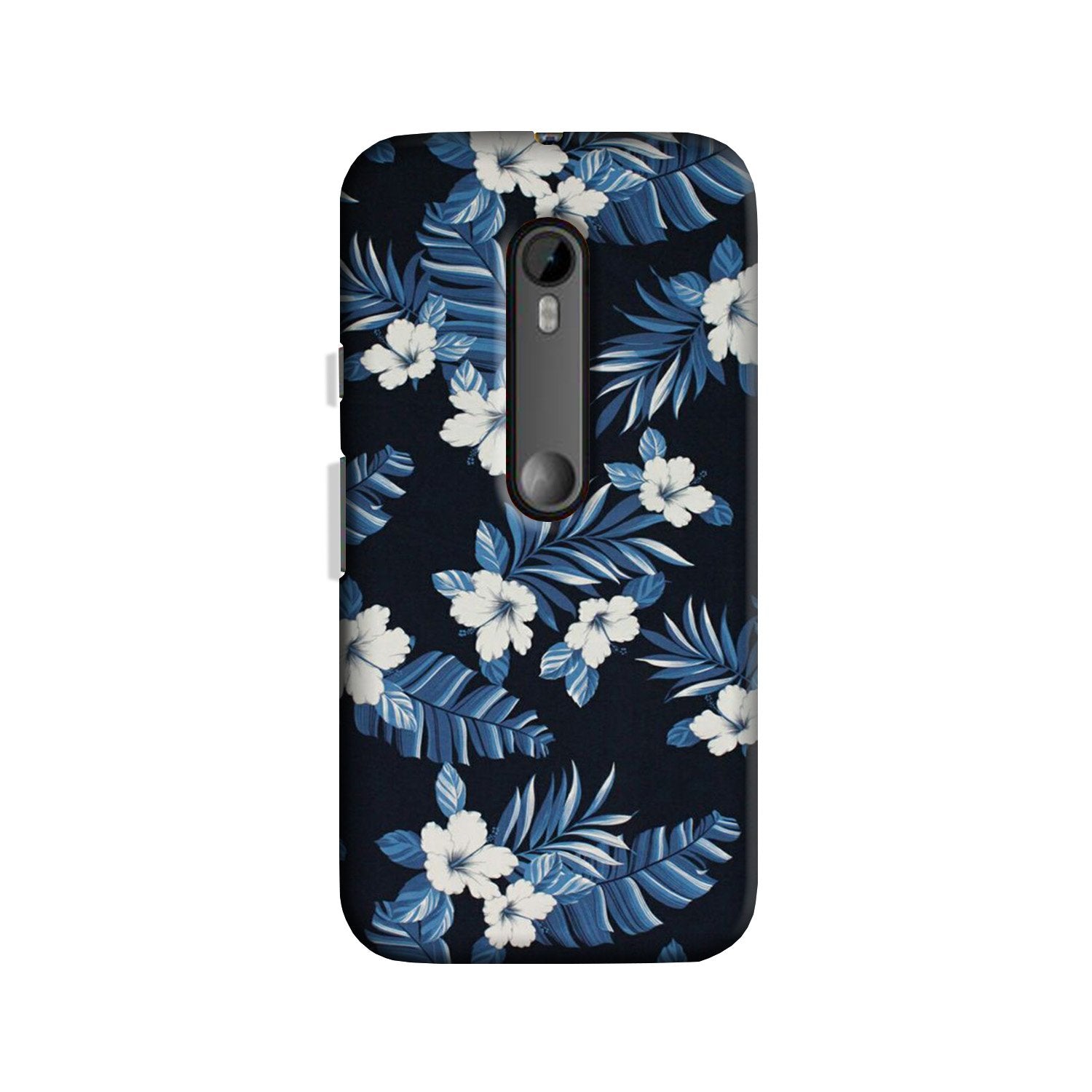 White flowers Blue Background2 Case for Moto X Play