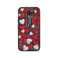 Red White Hearts Case for Moto X Force  (Design - 105)