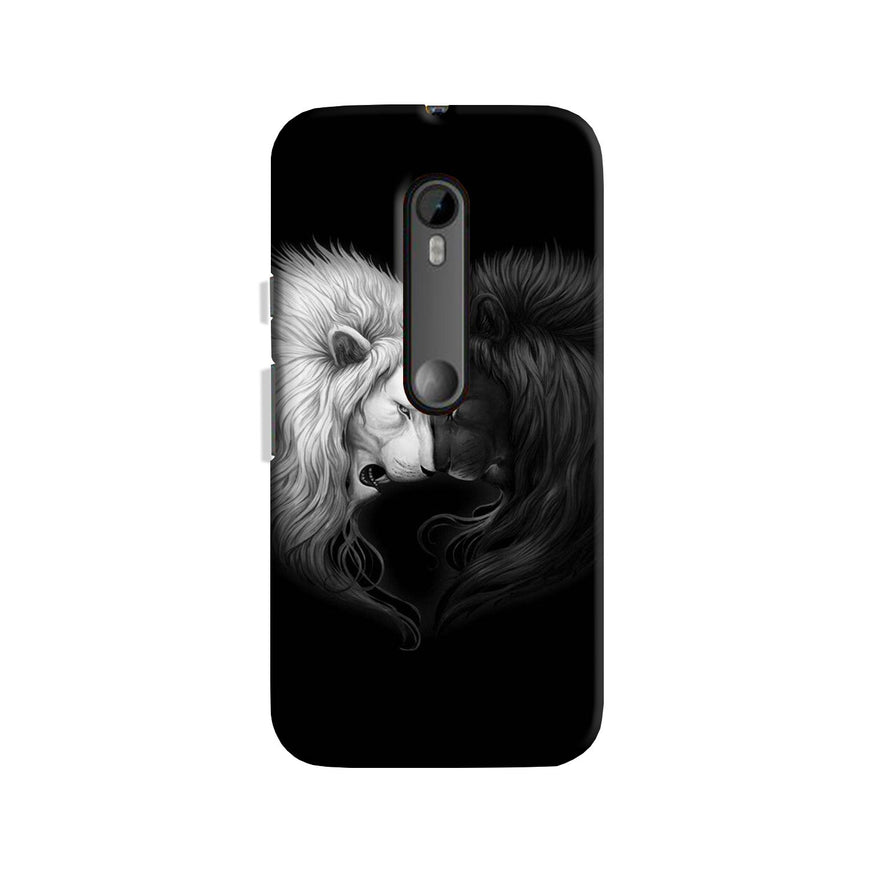 Dark White Lion Case for Moto X Play  (Design - 140)