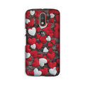 Red White Hearts Case for Moto G4 Plus  (Design - 105)