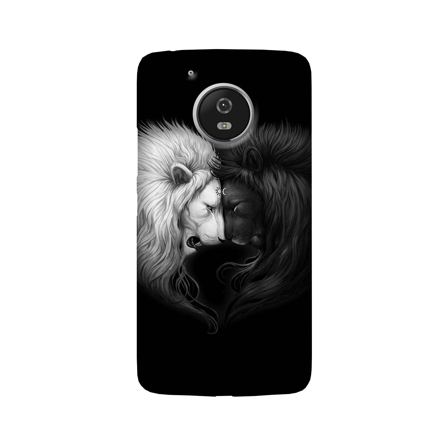 Dark White Lion Case for Moto G5  (Design - 140)