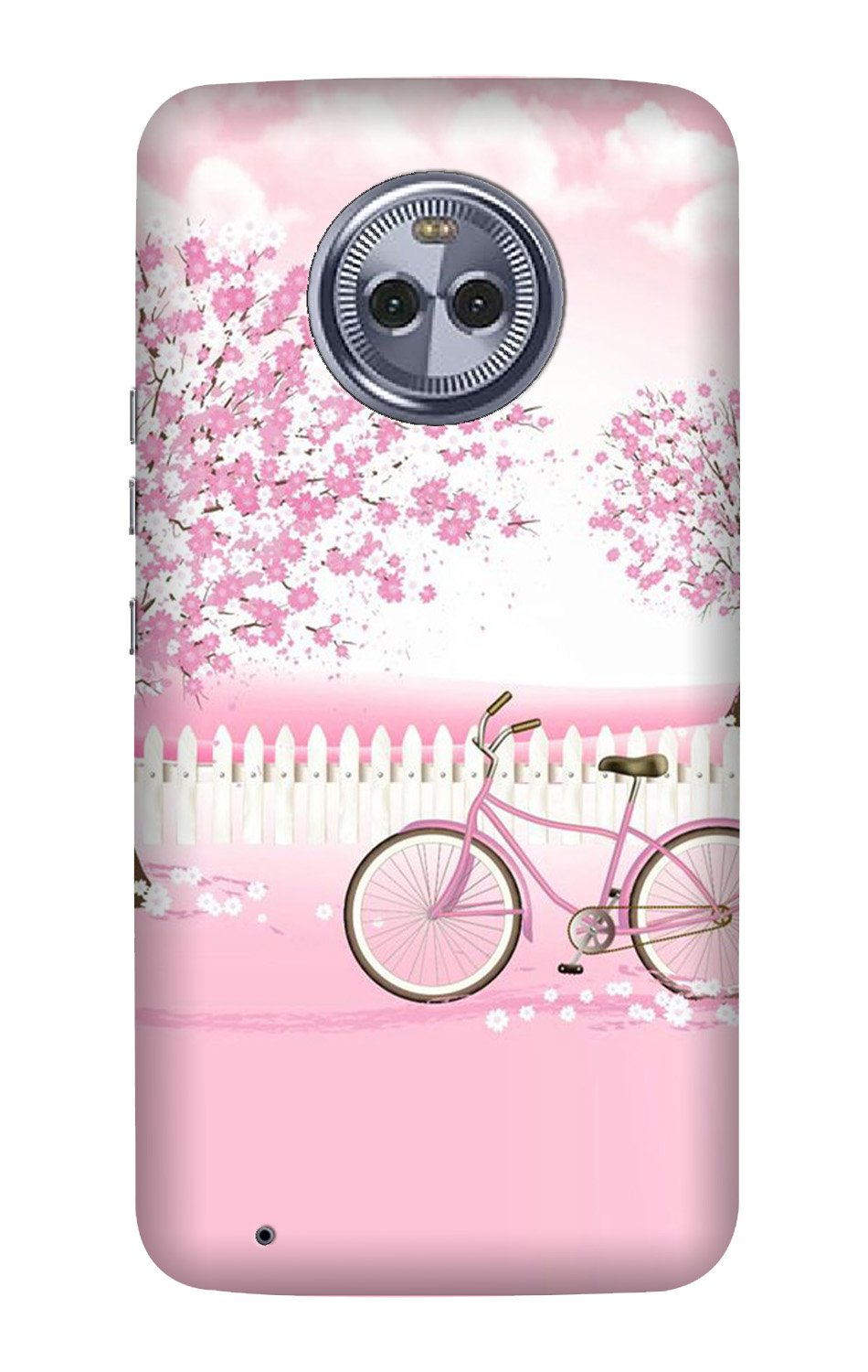 Pink Flowers Cycle Case for Moto G6(Design - 102)