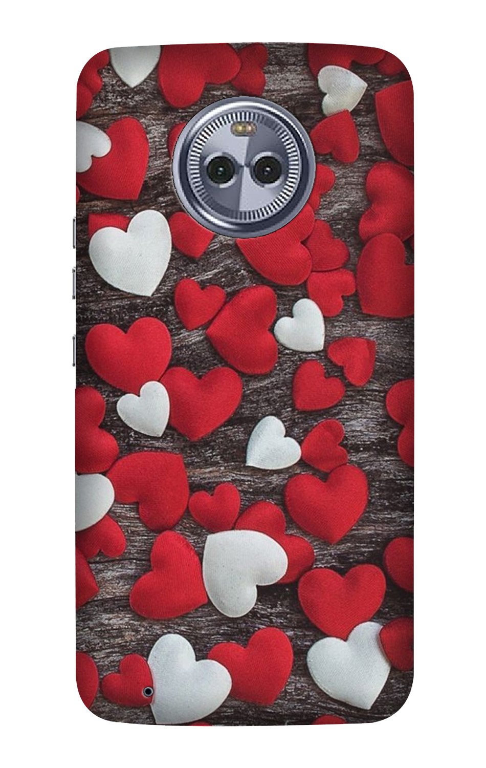 Red White Hearts Case for Moto G6 Play(Design - 105)