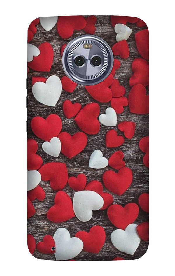 Red White Hearts Case for Moto X4  (Design - 105)