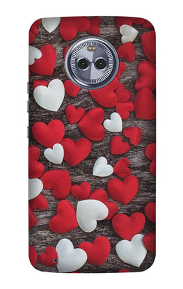 Red White Hearts Case for Moto G6 Plus(Design - 105)