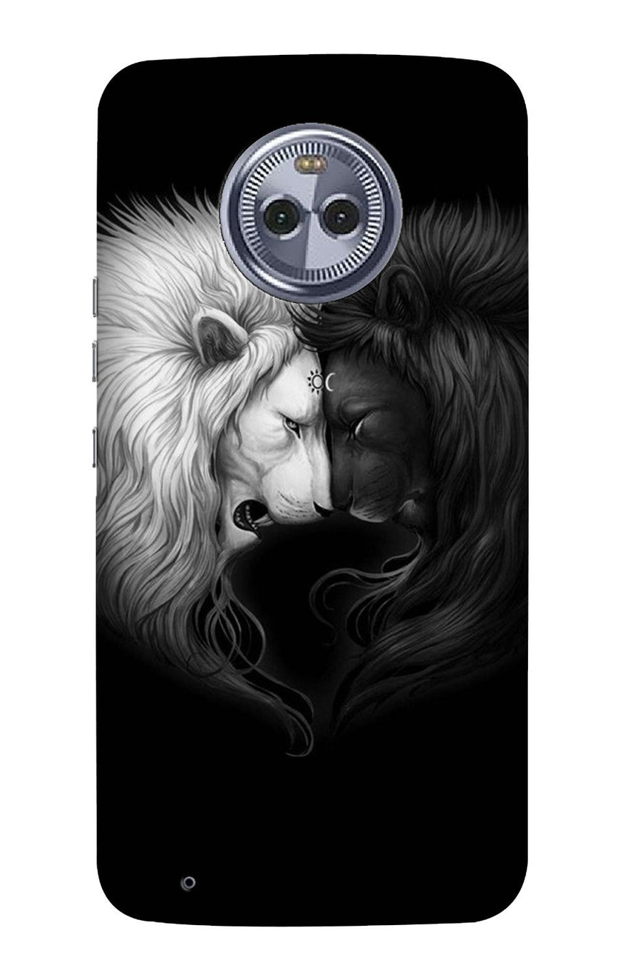 Dark White Lion Case for Moto G6 Plus  (Design - 140)
