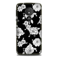 White flowers Black Background Case for G7power