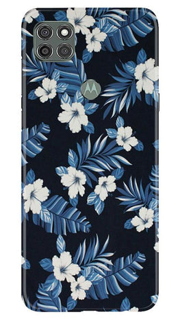 White flowers Blue Background2 Case for Moto G9 Power