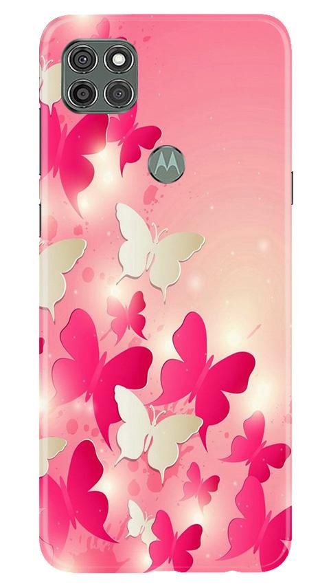 White Pick Butterflies Case for Moto G9 Power