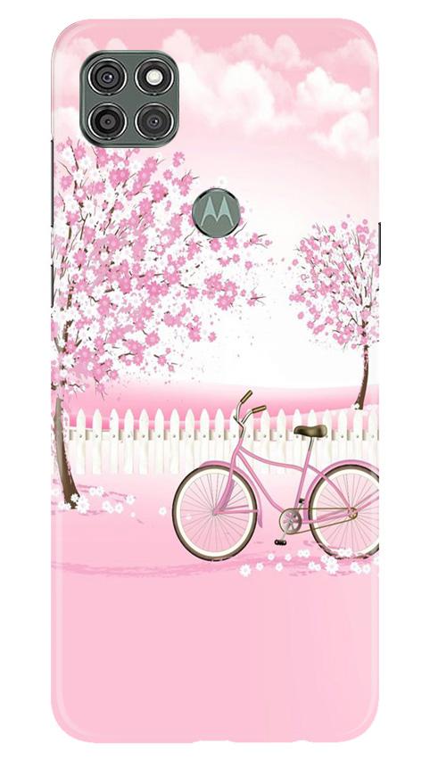 Pink Flowers Cycle Case for Moto G9 Power  (Design - 102)