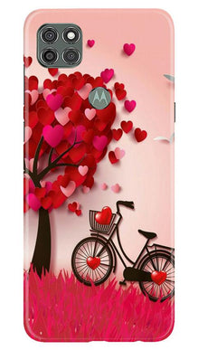 Red Heart Cycle Mobile Back Case for Moto G9 Power (Design - 222)