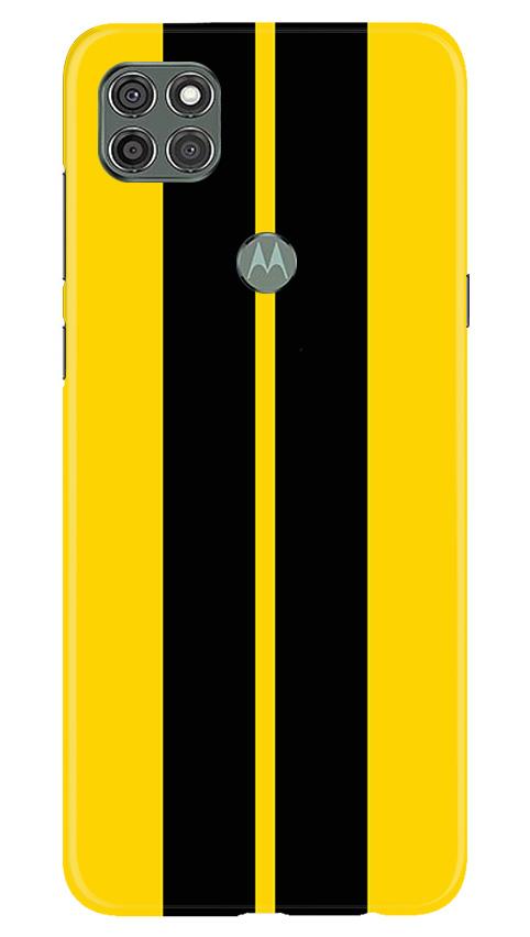Black Yellow Pattern Mobile Back Case for Moto G9 Power (Design - 377)