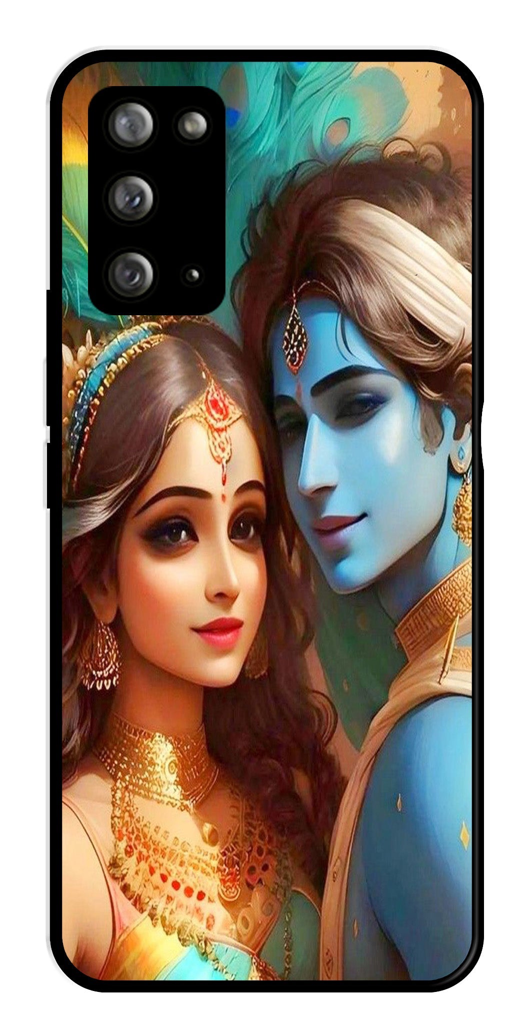 Lord Radha Krishna Metal Mobile Case for Samsung Galaxy Note 20   (Design No -01)