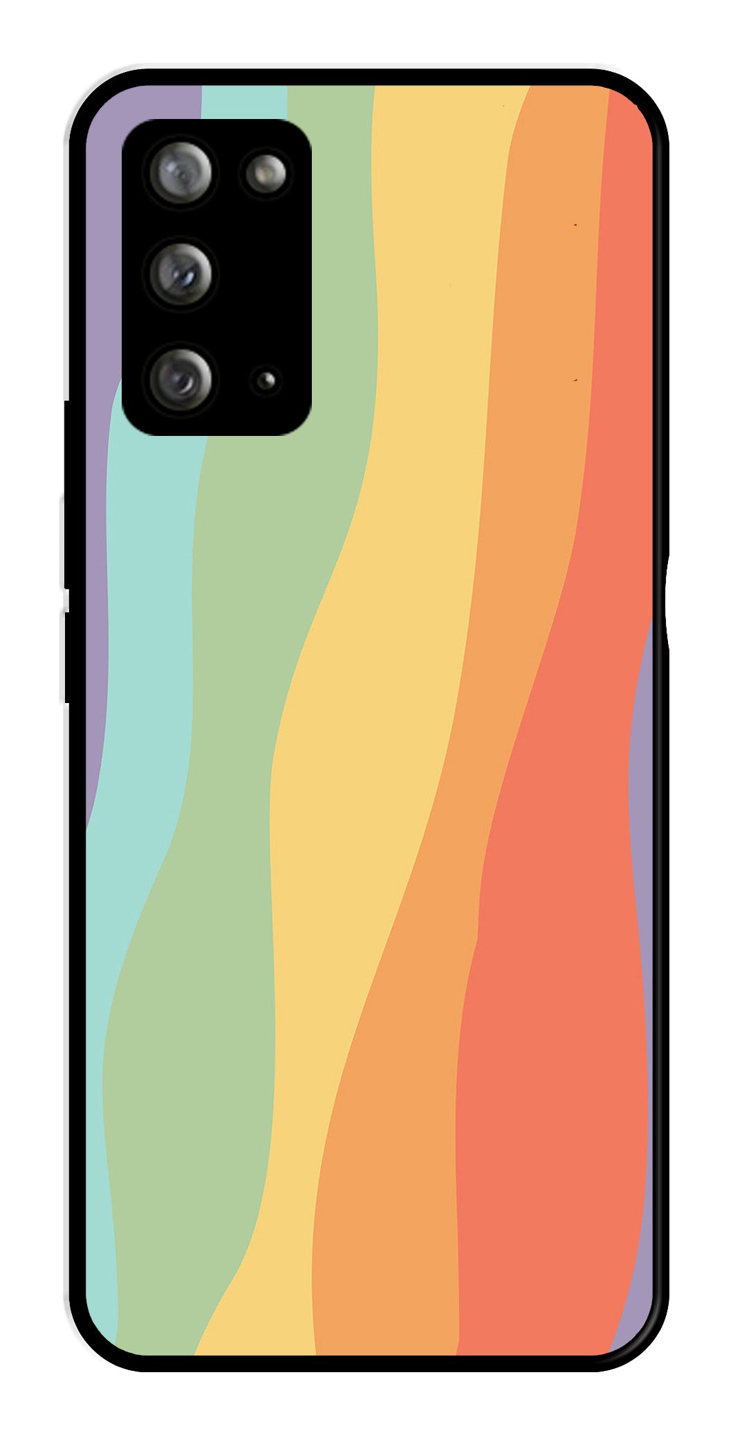 Muted Rainbow Metal Mobile Case for Samsung Galaxy Note 20   (Design No -02)