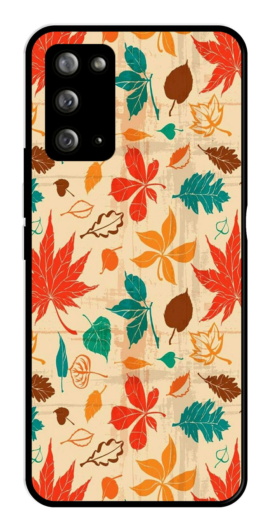 Leafs Design Metal Mobile Case for Samsung Galaxy Note 20   (Design No -14)