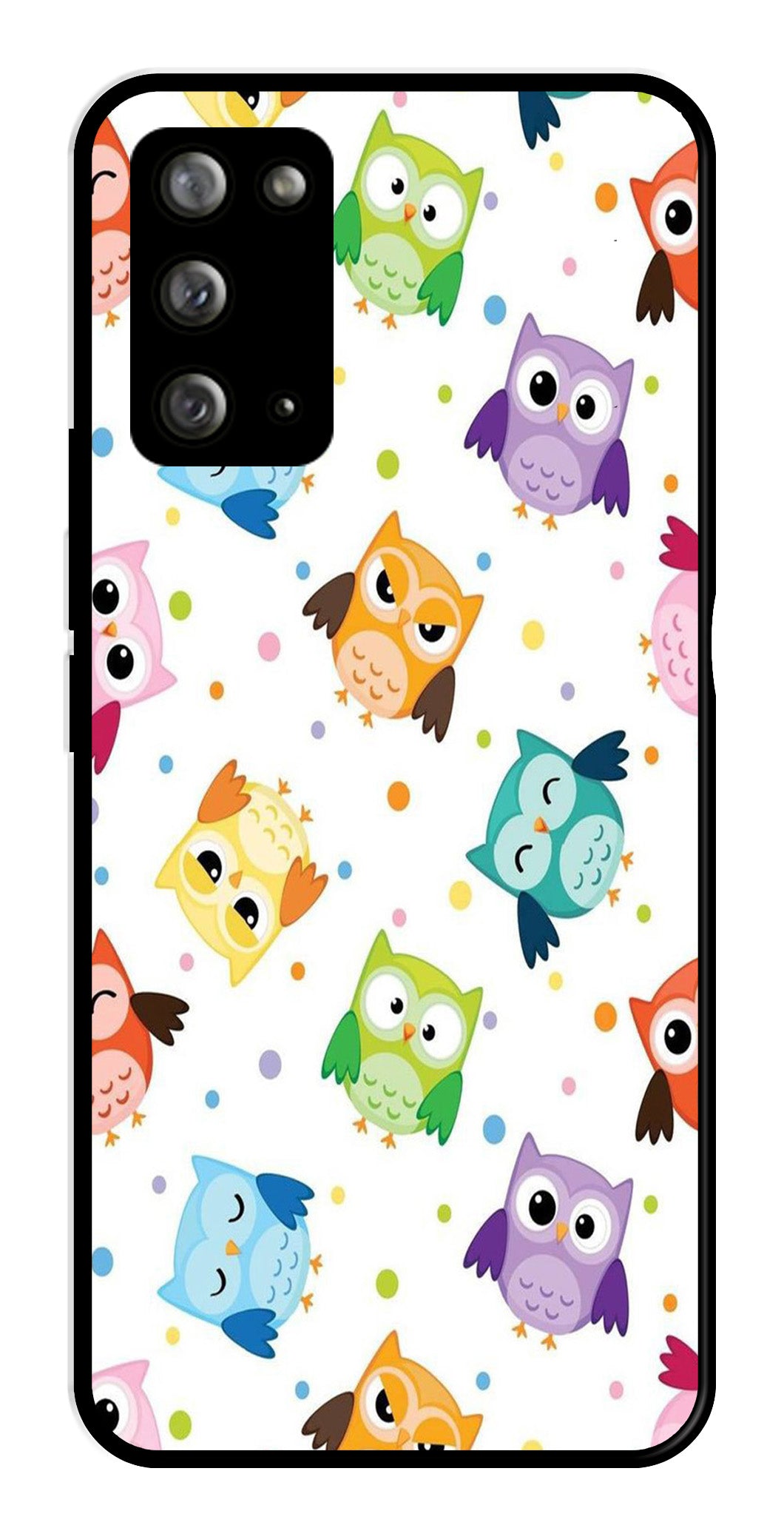 Owls Pattern Metal Mobile Case for Samsung Galaxy Note 20   (Design No -20)