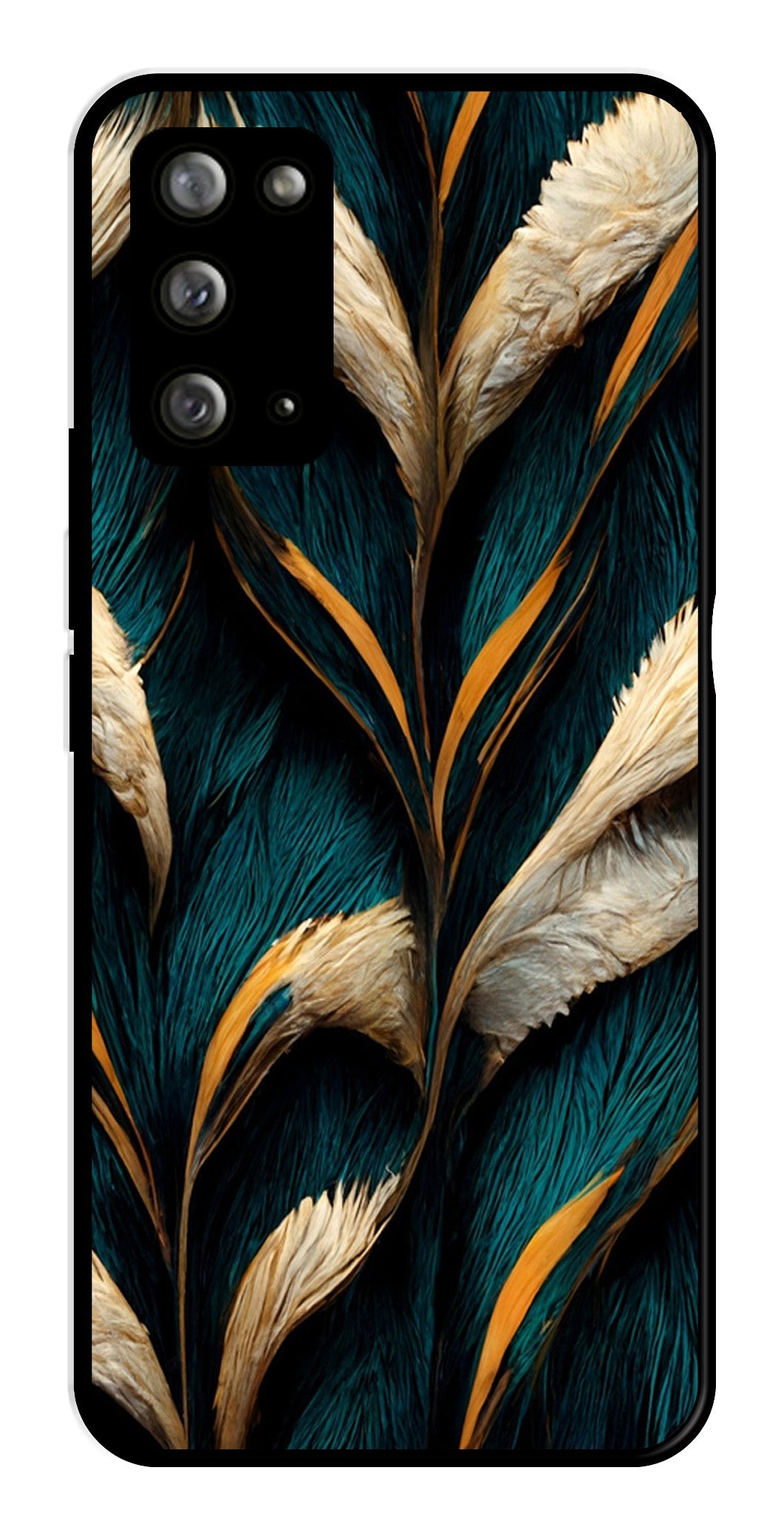 Feathers Metal Mobile Case for Samsung Galaxy Note 20   (Design No -30)