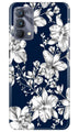 White flowers Blue Background Case for Realme GT 5G Master Edition