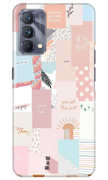 Shinny Blue Background Mobile Back Case for Realme GT 5G Master Edition (Design - 32)