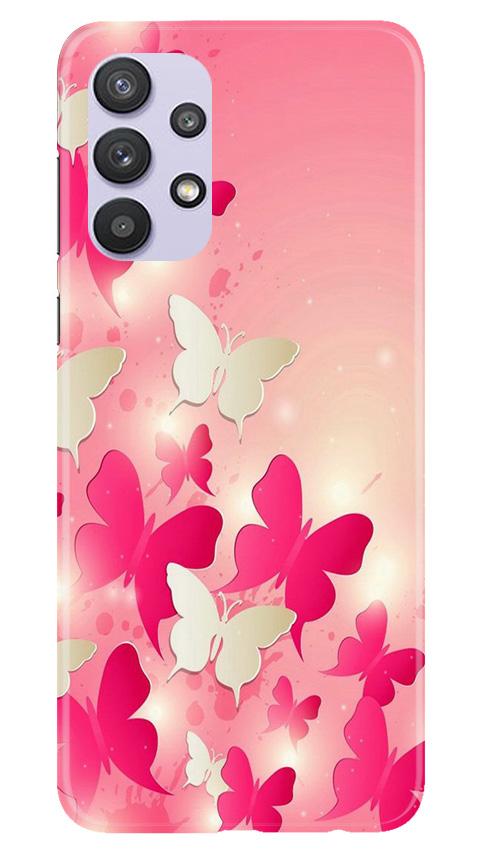 White Pick Butterflies Case for Samsung Galaxy A32 5G