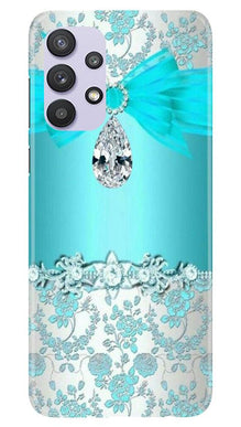 Shinny Blue Background Mobile Back Case for Samsung Galaxy A32 5G (Design - 32)