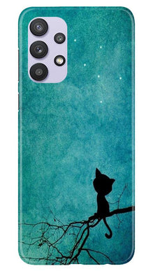 Moon cat Mobile Back Case for Samsung Galaxy A32 5G (Design - 70)