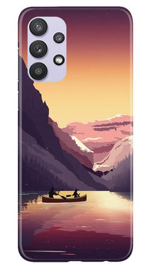 Mountains Boat Mobile Back Case for Samsung Galaxy A32 5G (Design - 181)