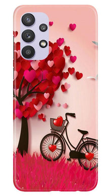 Red Heart Cycle Mobile Back Case for Samsung Galaxy A32 5G (Design - 222)