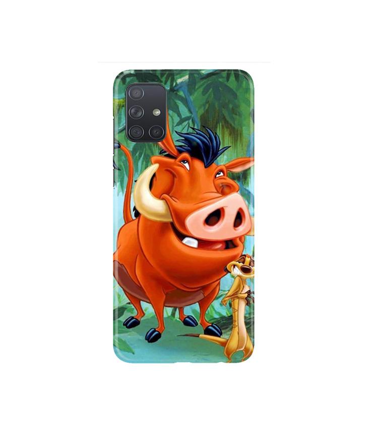 Timon and Pumbaa Mobile Back Case for Samsung Galaxy A71 (Design - 305)