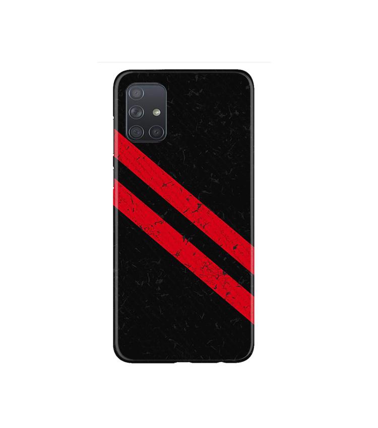 Black Red Pattern Mobile Back Case for Samsung Galaxy A71   (Design - 373)